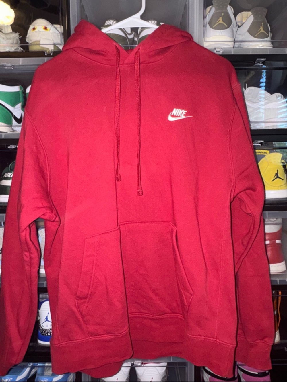 Nike Red Pullover Hoodie with White Swoosh